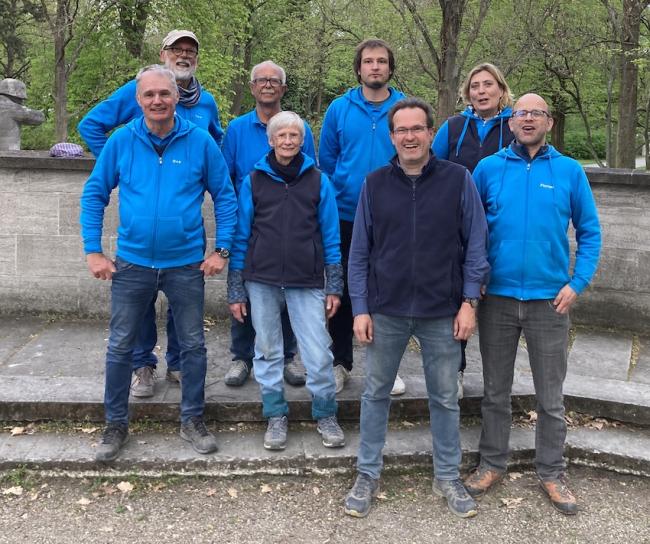 Gruppenfoto vorne Ove, Susanne, Alexander, Florian - hinten Tom, Harald, Michél und Annette. Es fehlte Andrea.